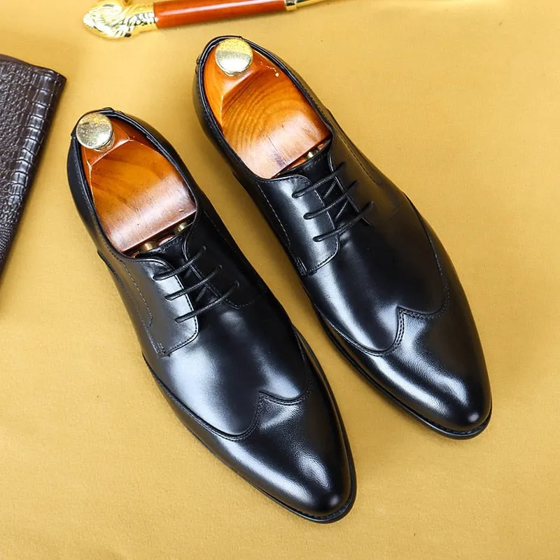 Lace-up Full Grain Leather Men's Oxford Shoes