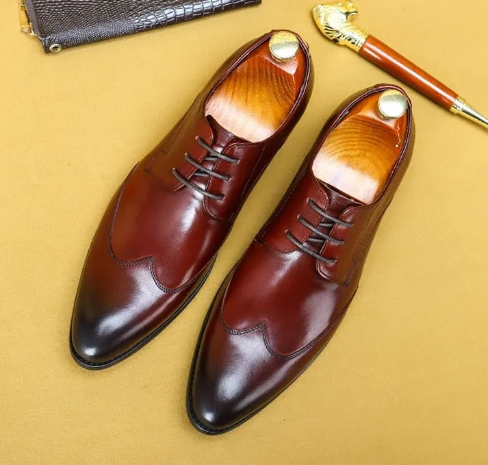 Lace-up Full Grain Leather Men's Oxford Shoes