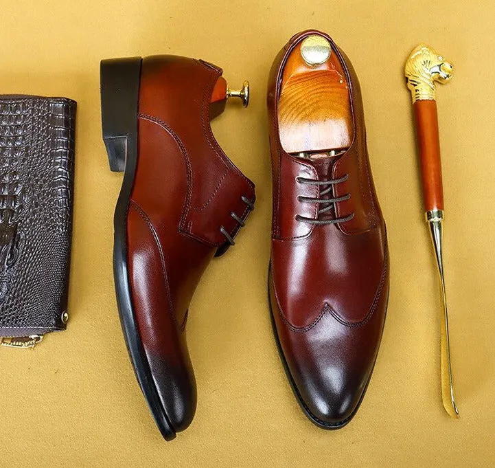 Lace-up Full Grain Leather Men's Oxford Shoes