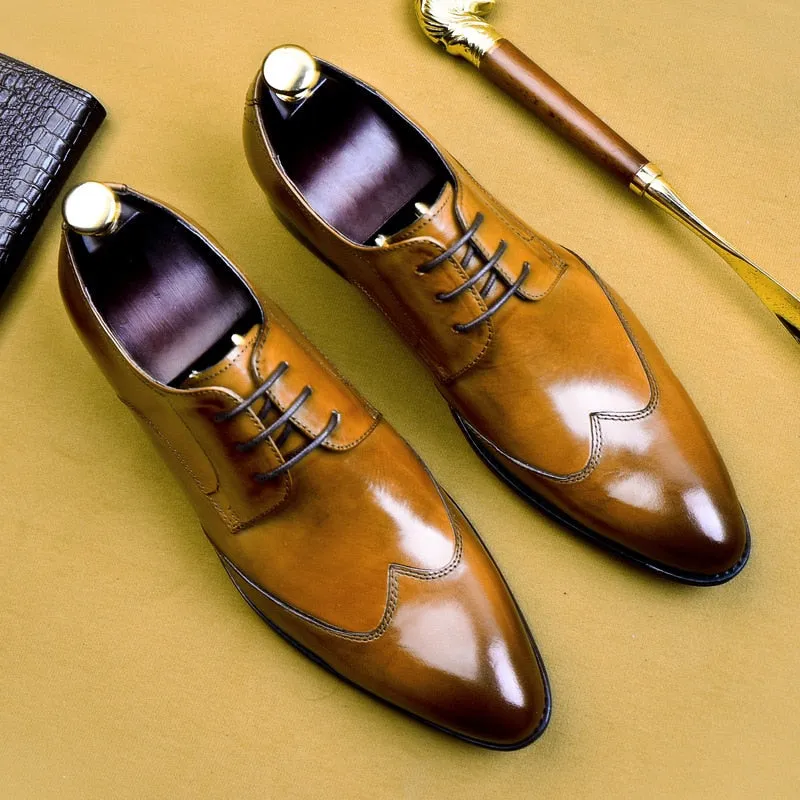 Lace-up Full Grain Leather Men's Oxford Shoes