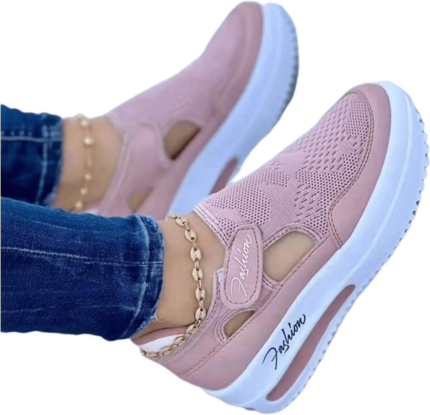 Ladmiple Shoes For Women Sneakers Trendy Low Top Lace Up Fashion Dressy Casual Summer Slip On Platform Walking Shoes