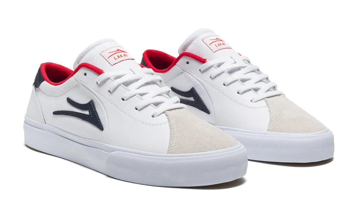 Lakai Flaco II Skateboard Shoe - White/Navy