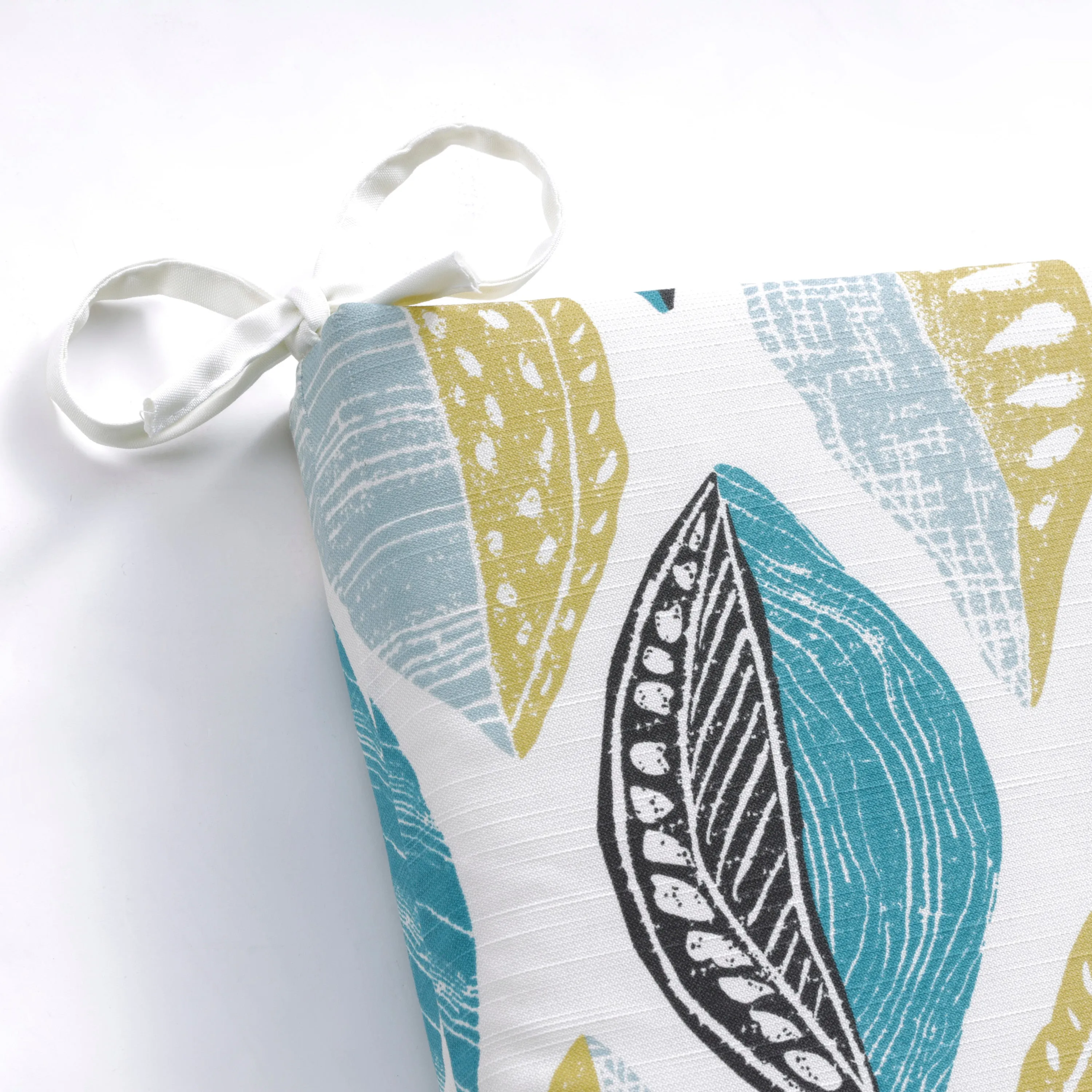 Leaf Block Teal/Citron Chaise Lounge Cushion 80X23X3