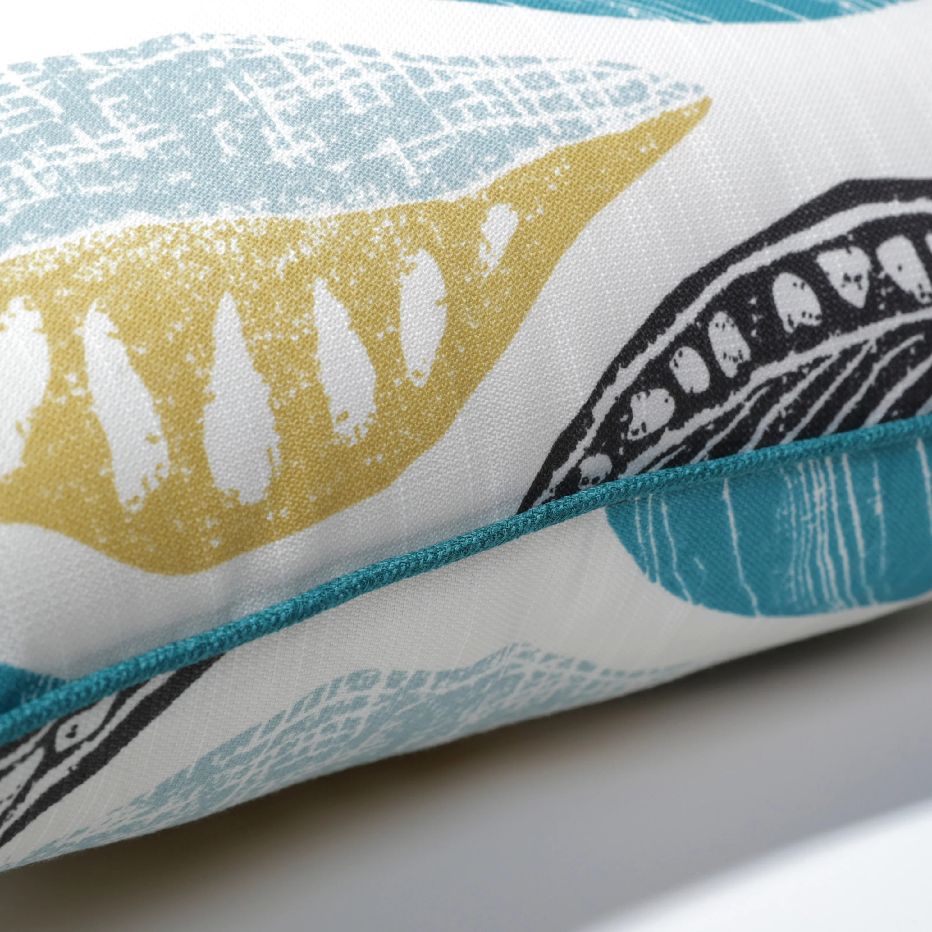 Leaf Block Teal/Citron Over-Sized Rectangular Throw Pillow (Set Of 2)