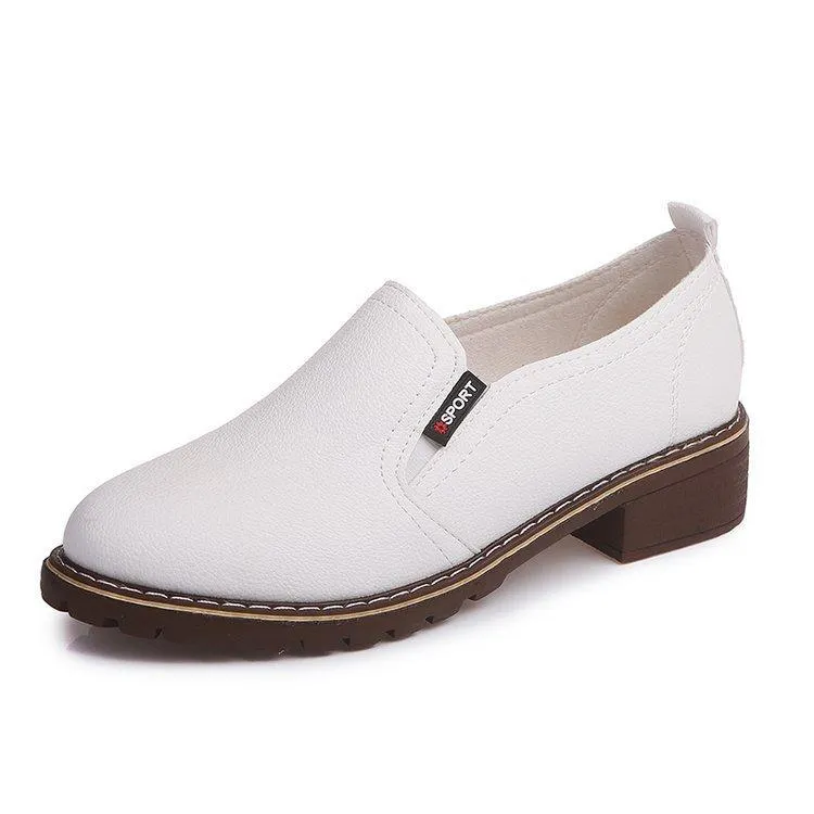 Leather Penny Loafer Casual Flat Shoes for Women Ladies Girls