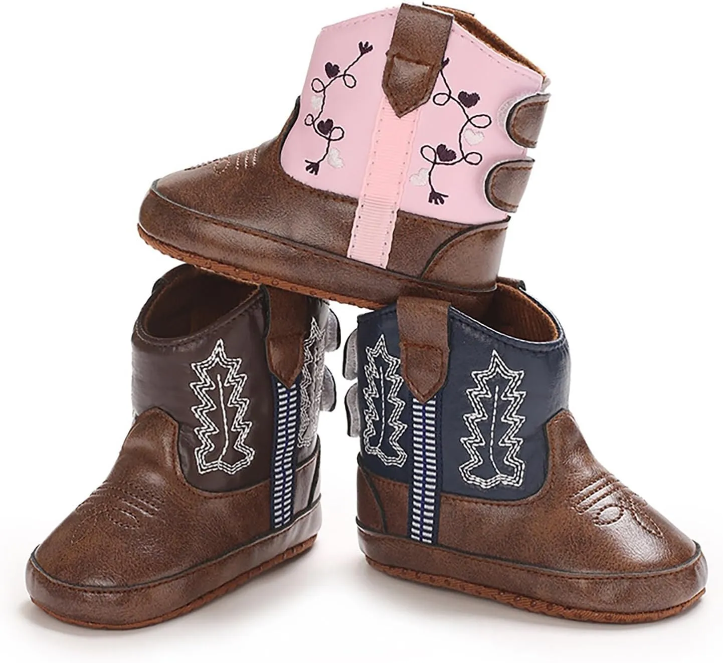 Leather Soft Sole Sneaker for Toddler Baby Boys Side Zipper Western Cowboy Booties Sport Shoes Outdoor Non Slip Shoes
