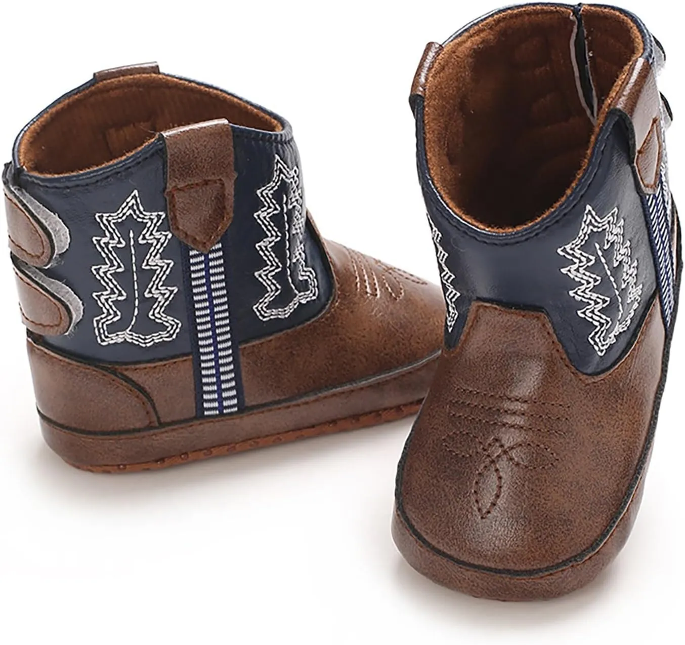 Leather Soft Sole Sneaker for Toddler Baby Boys Side Zipper Western Cowboy Booties Sport Shoes Outdoor Non Slip Shoes