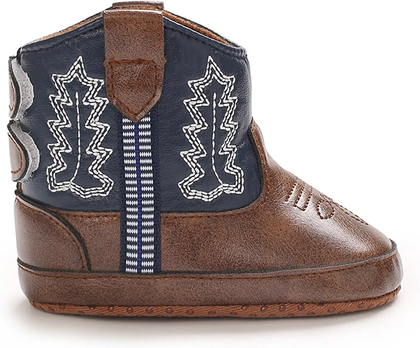 Leather Soft Sole Sneaker for Toddler Baby Boys Side Zipper Western Cowboy Booties Sport Shoes Outdoor Non Slip Shoes