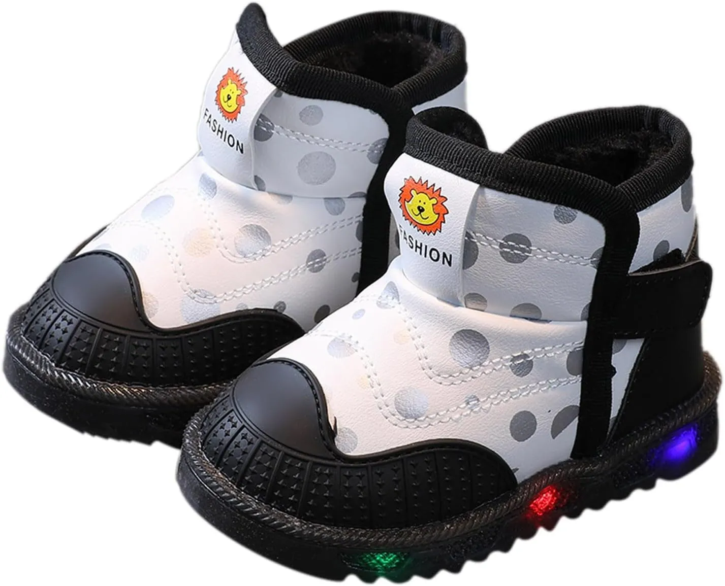 Light Up Shoes Toddler Lac𝐞 Up Non-Slip Ankle Boots Led Shoes Kid Luminous Shoes Baby Cold Weather Boots
