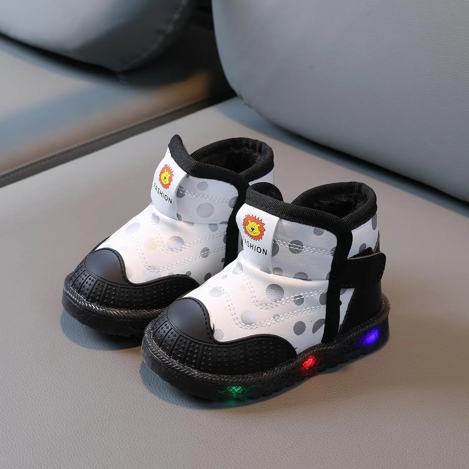 Light Up Shoes Toddler Lac𝐞 Up Non-Slip Ankle Boots Led Shoes Kid Luminous Shoes Baby Cold Weather Boots