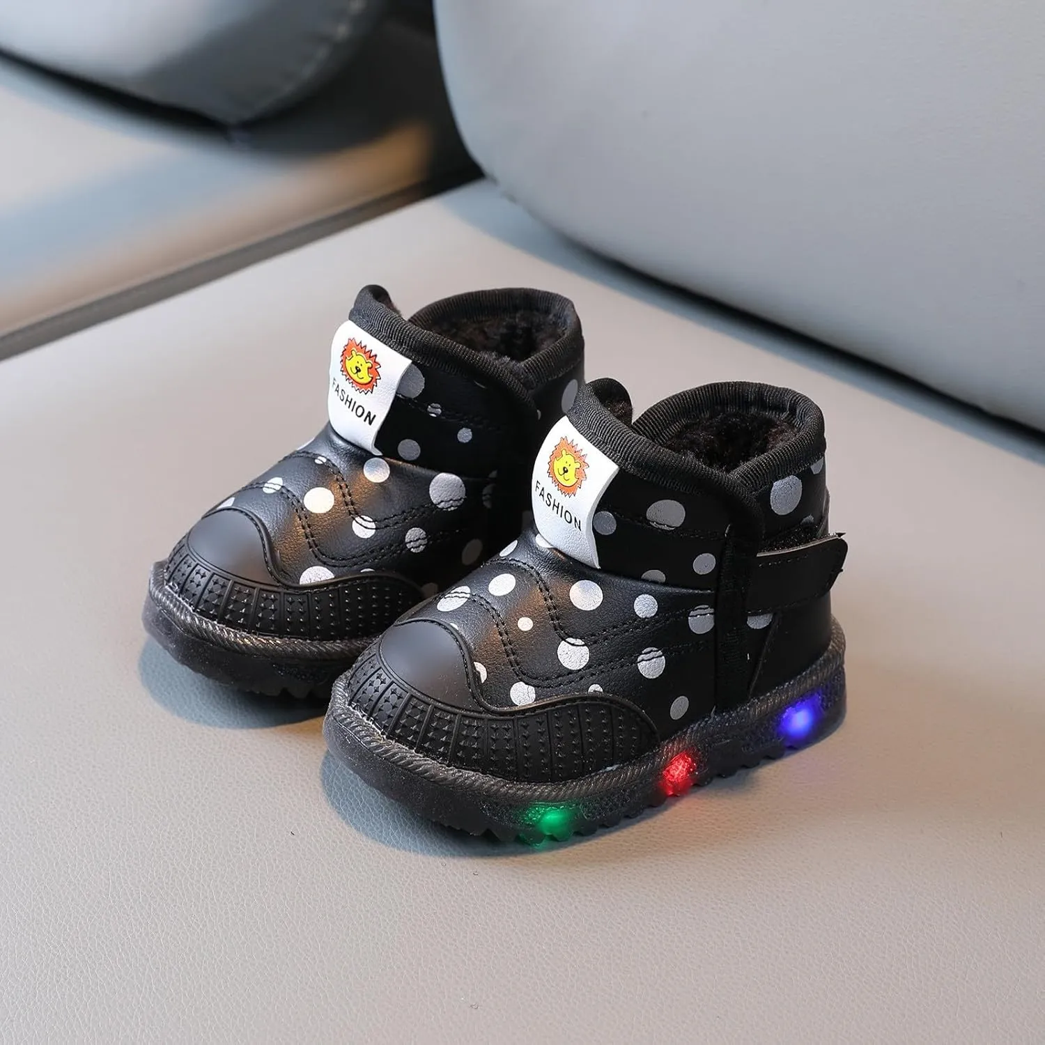Light Up Shoes Toddler Lac𝐞 Up Non-Slip Ankle Boots Led Shoes Kid Luminous Shoes Baby Cold Weather Boots