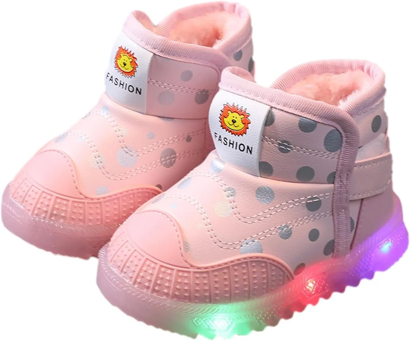 Light Up Shoes Toddler Lac𝐞 Up Non-Slip Ankle Boots Led Shoes Kid Luminous Shoes Baby Cold Weather Boots