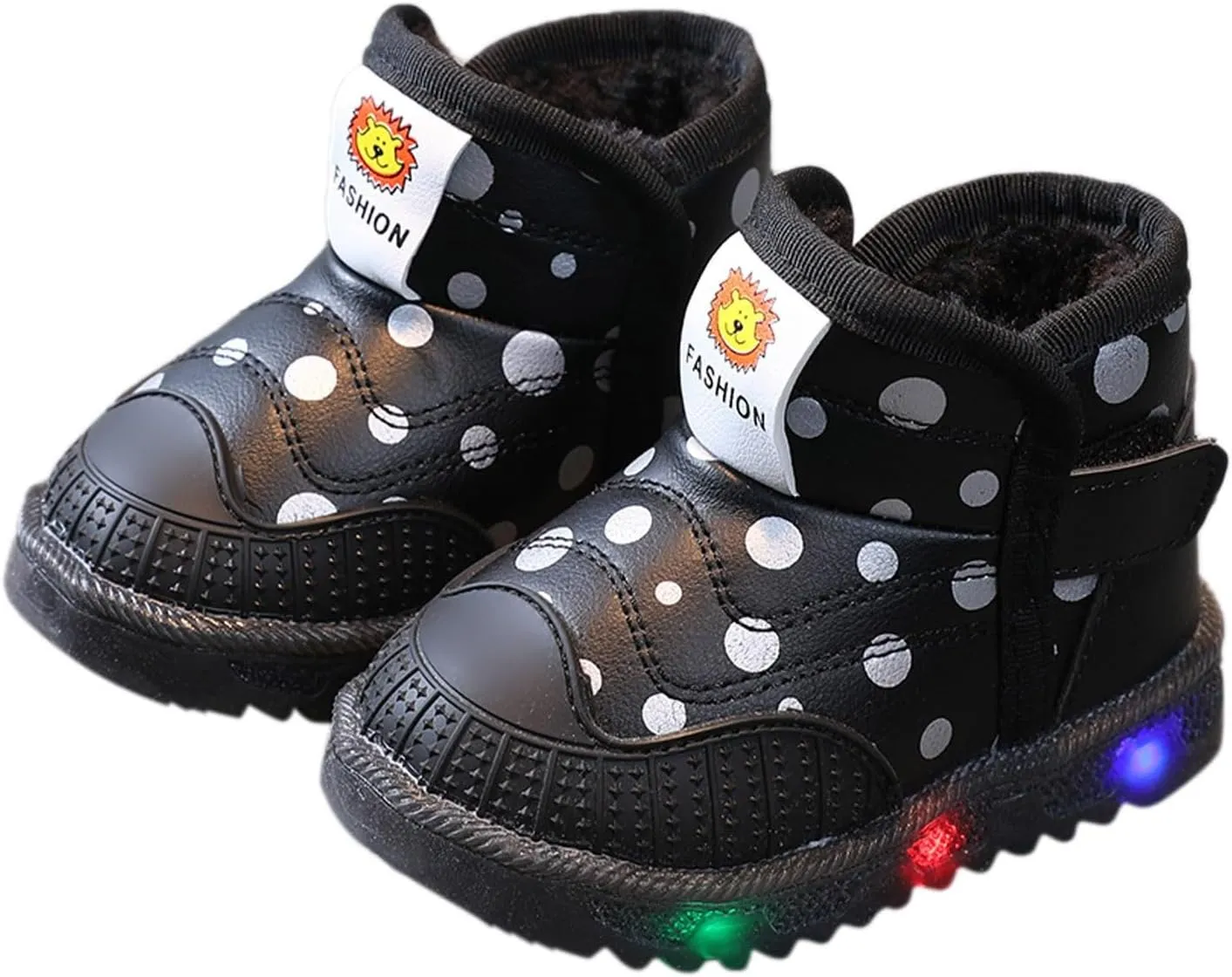 Light Up Shoes Toddler Lac𝐞 Up Non-Slip Ankle Boots Led Shoes Kid Luminous Shoes Baby Cold Weather Boots