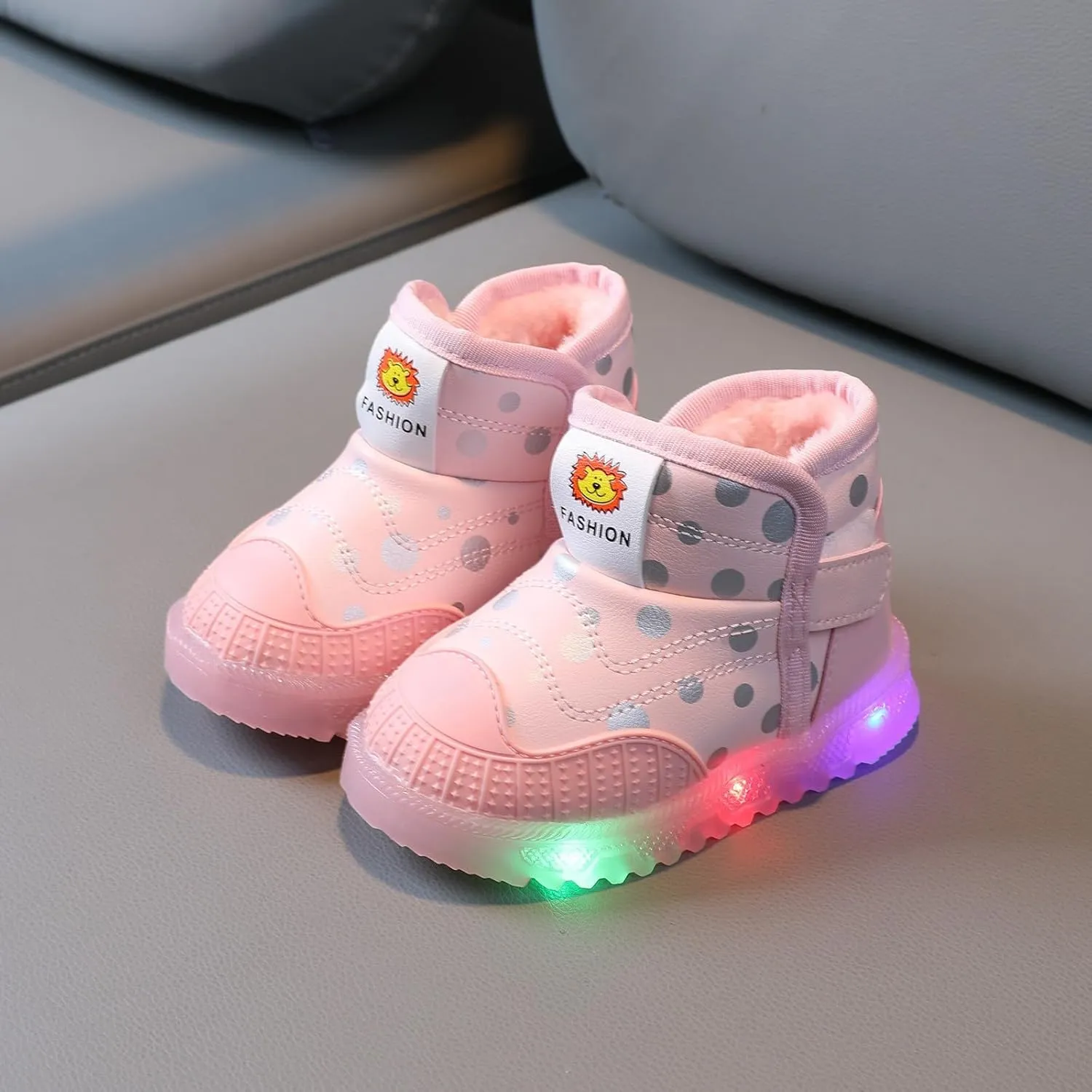 Light Up Shoes Toddler Lac𝐞 Up Non-Slip Ankle Boots Led Shoes Kid Luminous Shoes Baby Cold Weather Boots