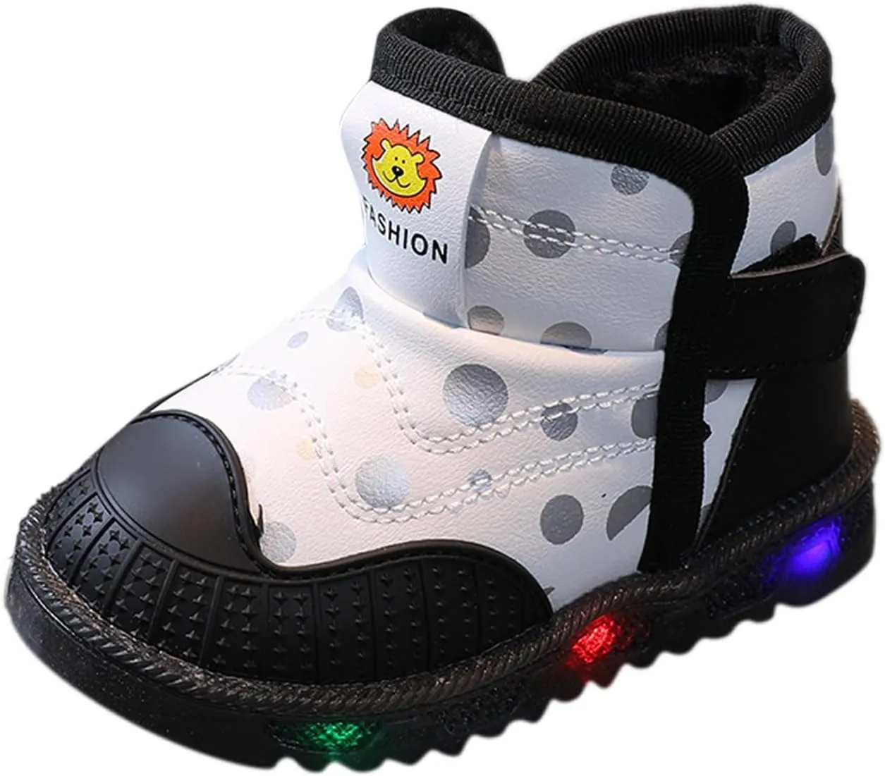 Light Up Shoes Toddler Lac𝐞 Up Non-Slip Ankle Boots Led Shoes Kid Luminous Shoes Baby Cold Weather Boots