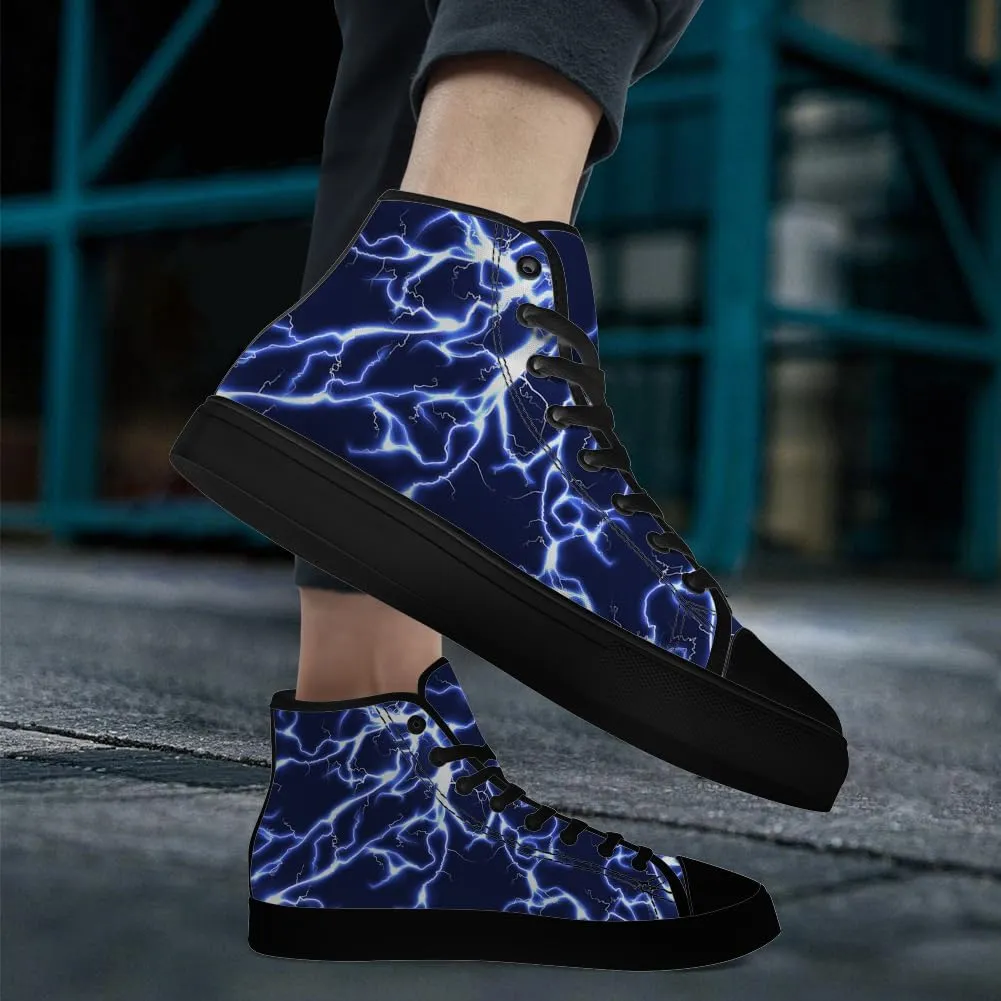 Lightning High Top Canvas Shoes High Top Sneakers Lace Up Casual Shoes for Men Women