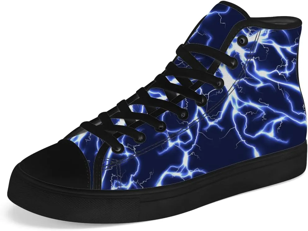 Lightning High Top Canvas Shoes High Top Sneakers Lace Up Casual Shoes for Men Women