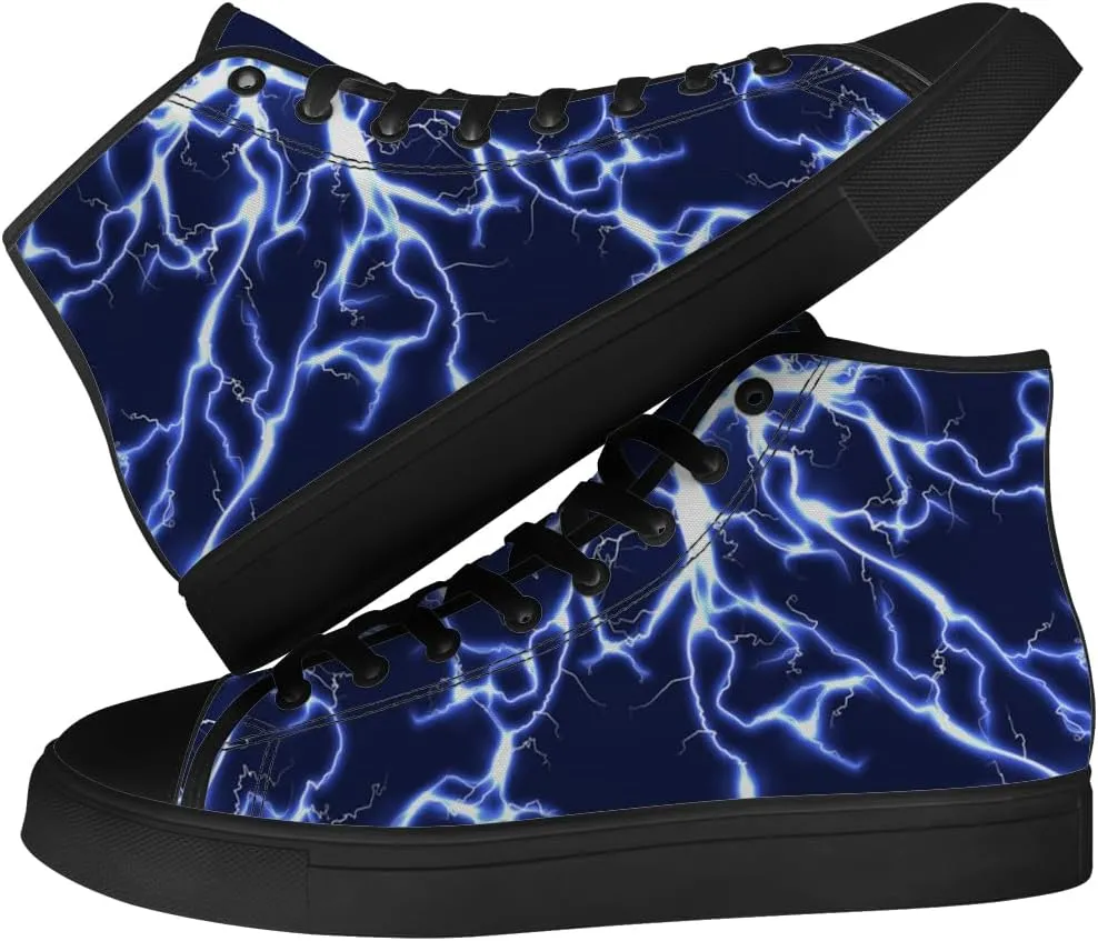 Lightning High Top Canvas Shoes High Top Sneakers Lace Up Casual Shoes for Men Women