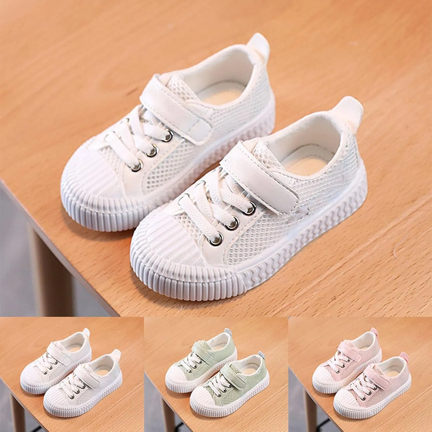 Little Girls Boys Lightweight Sports Shoes Mesh Breathable Flat Household Casual Slip On Canvas Shoes for Kids