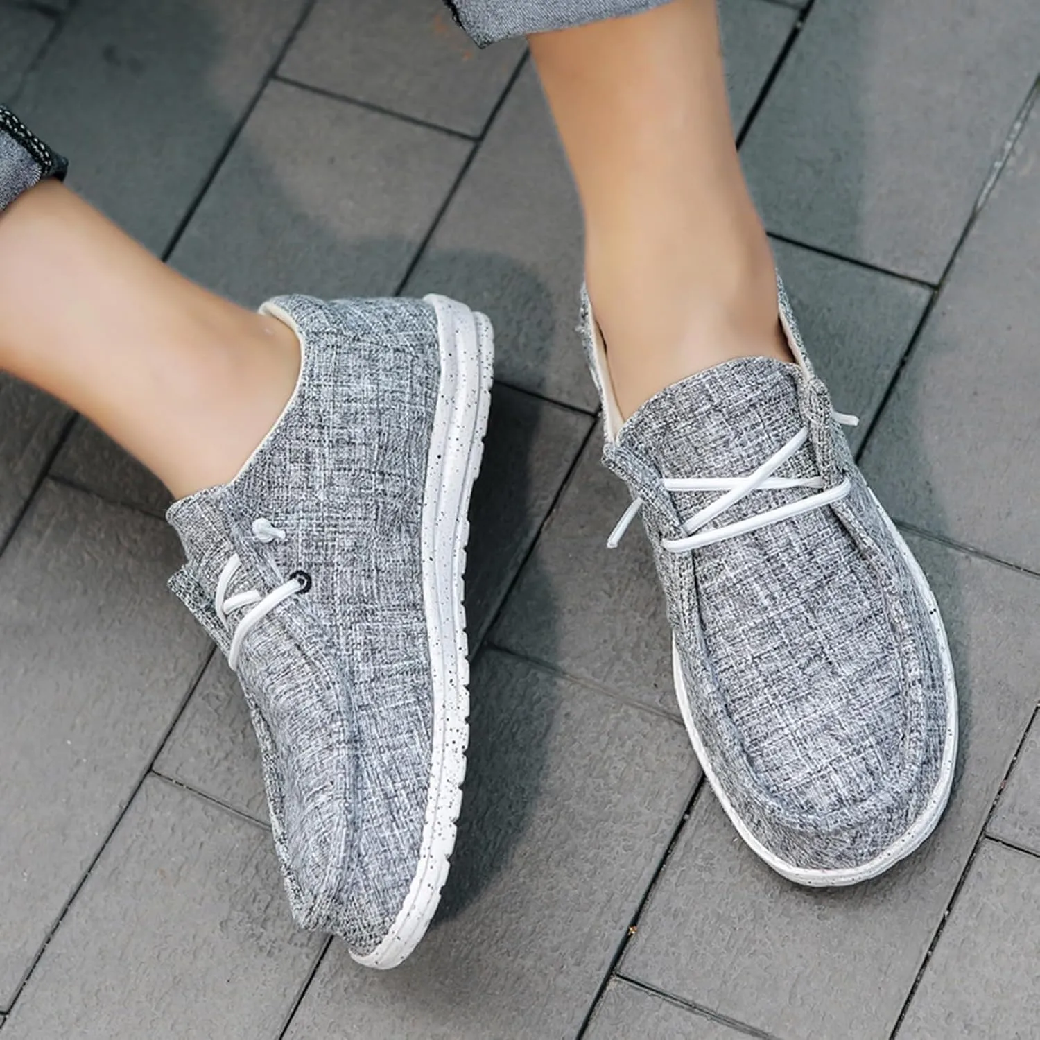 Loafers for Men Comfort,Classic Lightweight Non-Slip Boat Shoes Men Slip-On,Casual Soft Breathable Deck Shoes Mens,All Weather Rubber Soles