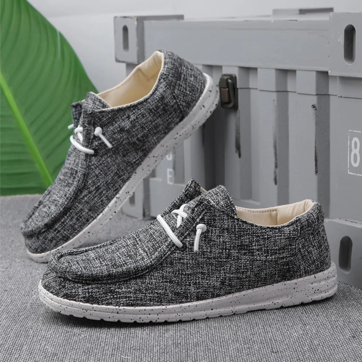 Loafers for Men Comfort,Classic Lightweight Non-Slip Boat Shoes Men Slip-On,Casual Soft Breathable Deck Shoes Mens,All Weather Rubber Soles