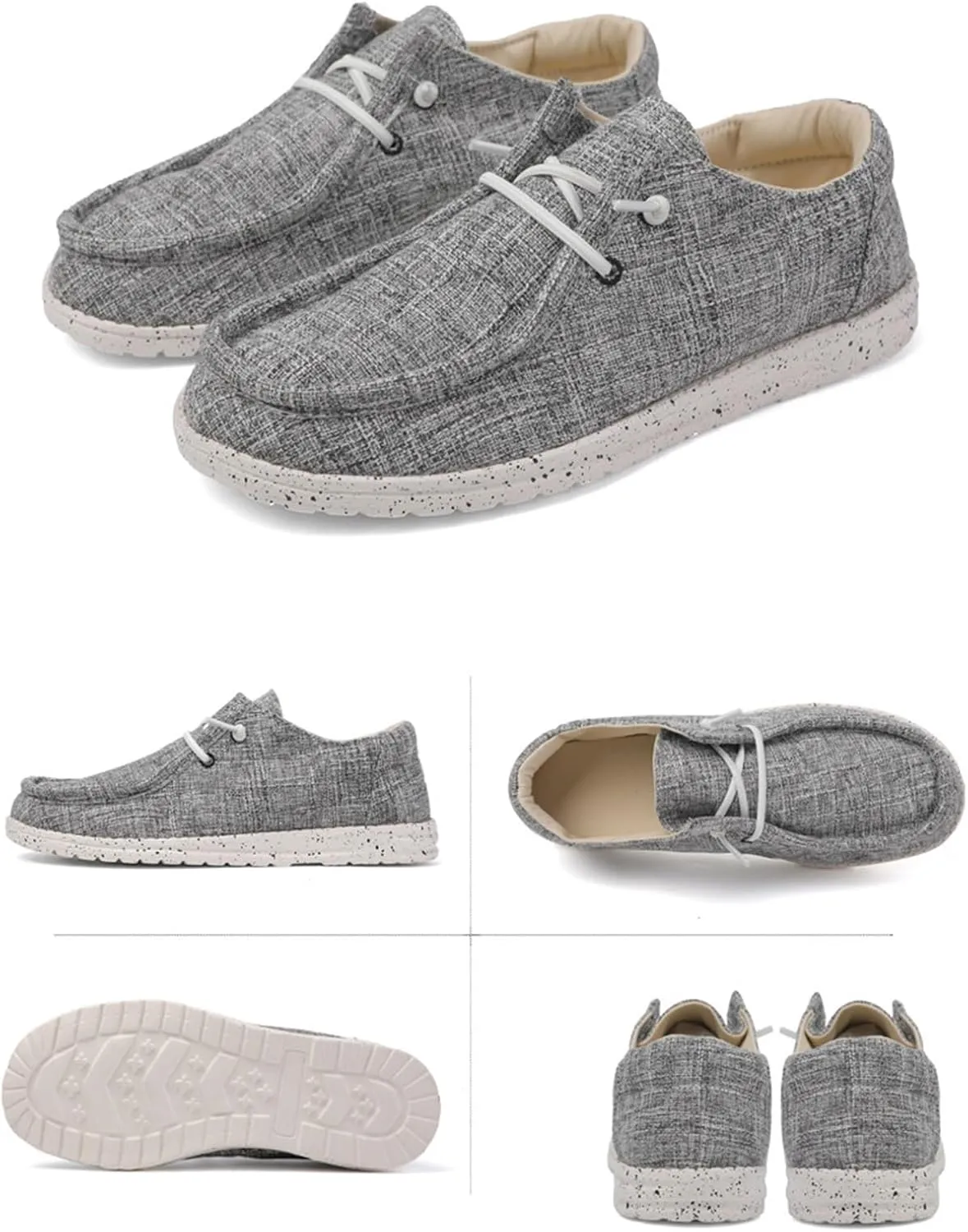 Loafers for Men Comfort,Classic Lightweight Non-Slip Boat Shoes Men Slip-On,Casual Soft Breathable Deck Shoes Mens,All Weather Rubber Soles