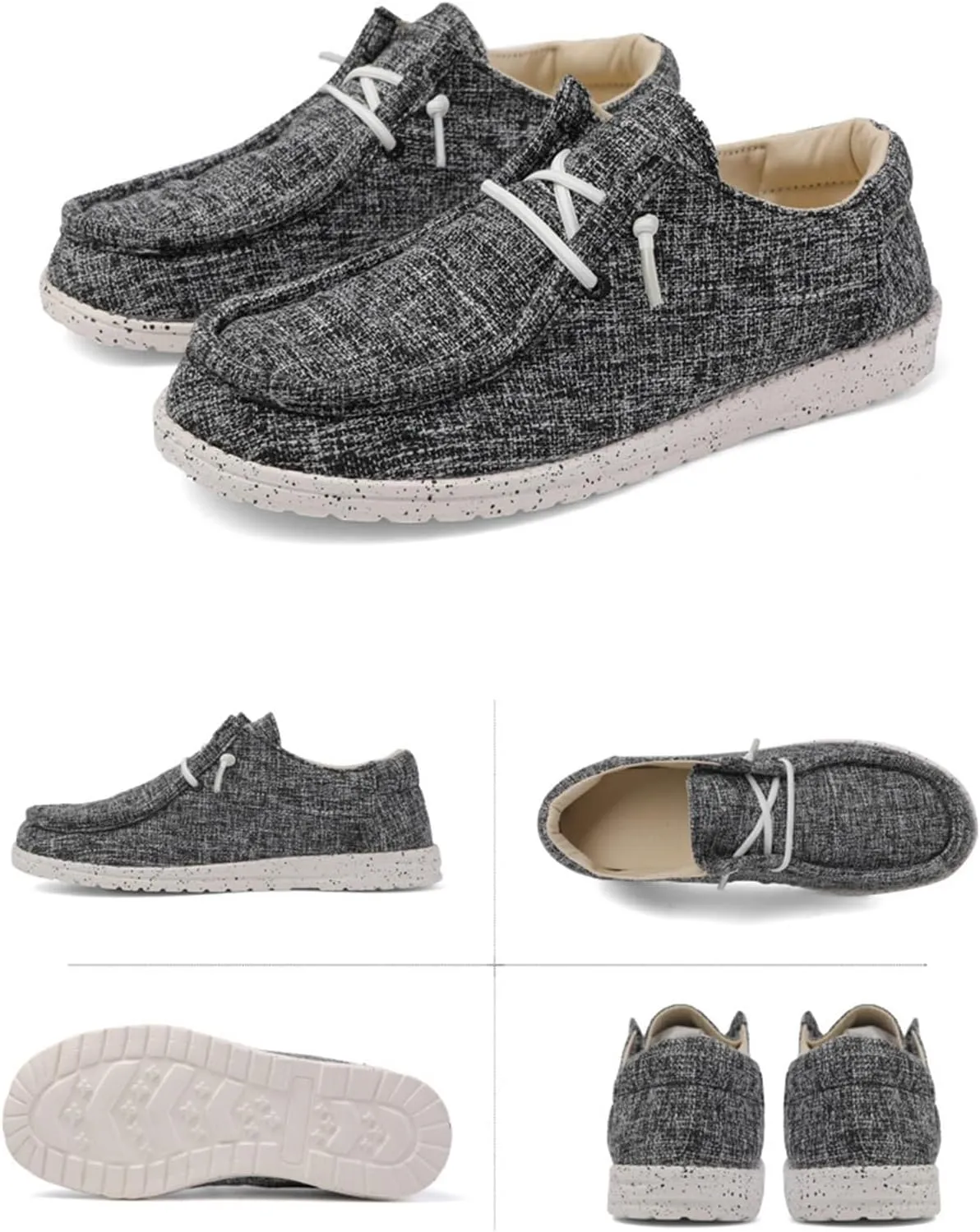 Loafers for Men Comfort,Classic Lightweight Non-Slip Boat Shoes Men Slip-On,Casual Soft Breathable Deck Shoes Mens,All Weather Rubber Soles