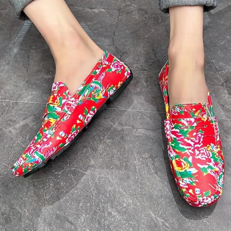 Loafers for Men Pu Leather Driving Loafers Round Toe Tuxedo Wedding Low Top Formal Slip On