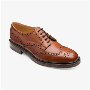 Loake Chester Mahogany Brogue Shoe Rubber Sole@