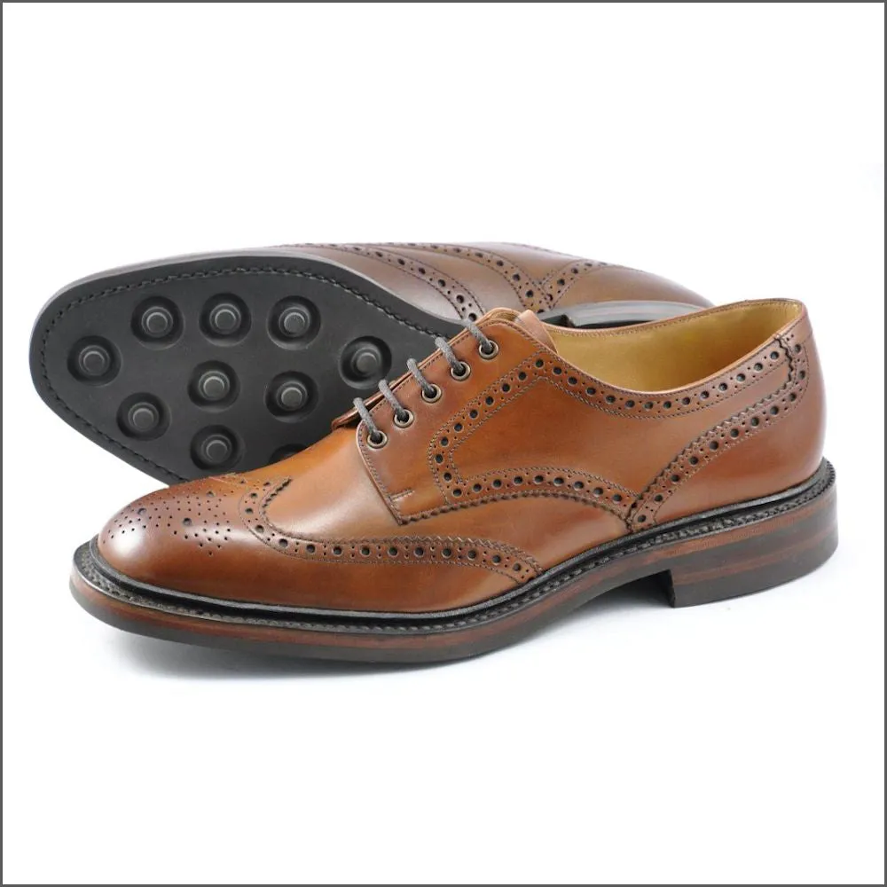 Loake Chester Mahogany Brogue Shoe Rubber Sole@