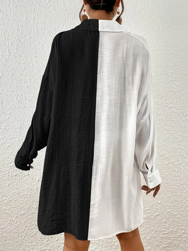 Long Sleeve Beach Swim Cover Up Top