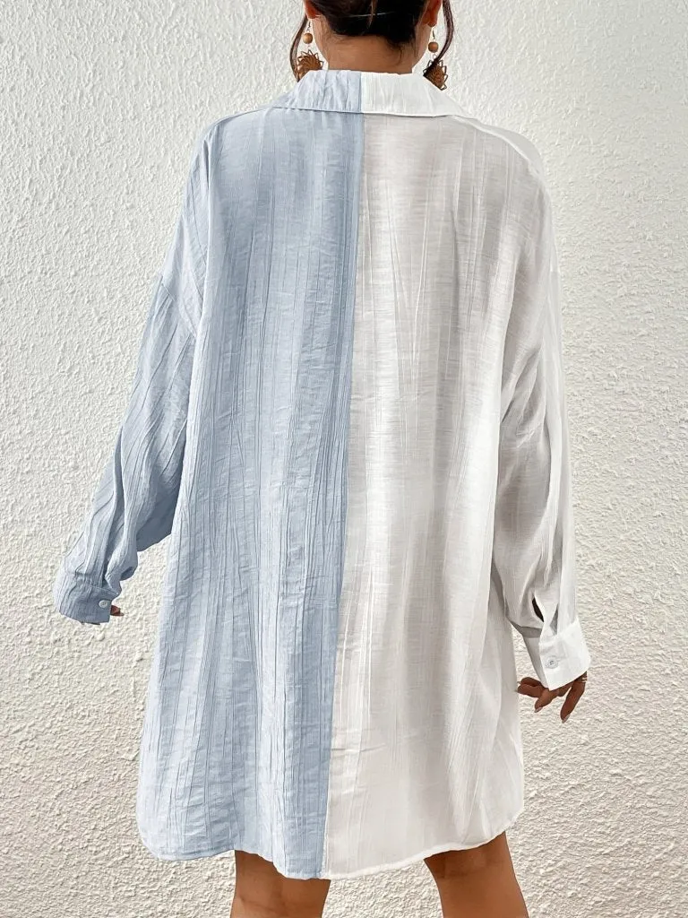 Long Sleeve Beach Swim Cover Up Top
