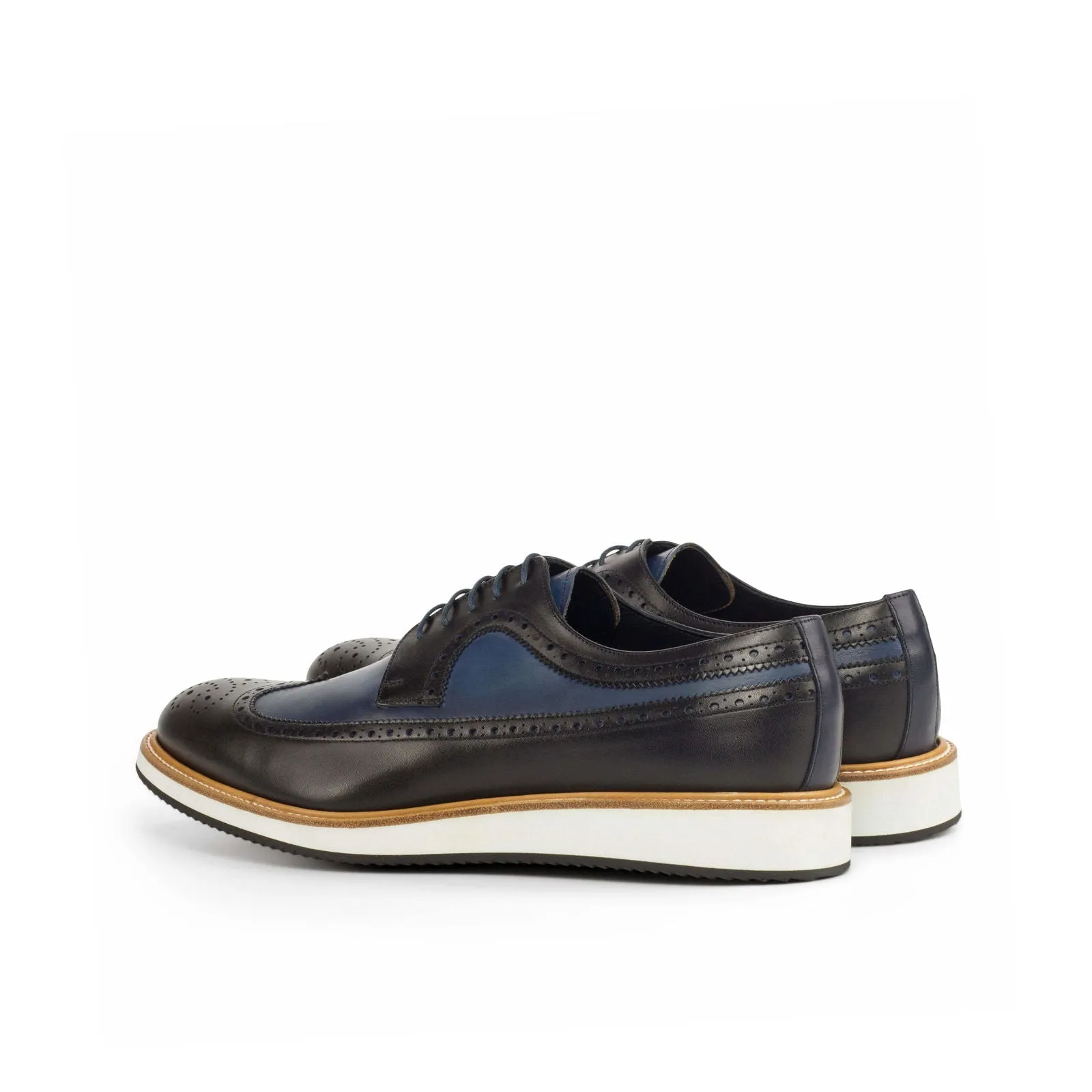 Longwing Blucher-Painted Calf, Box Calf, Blue, Black