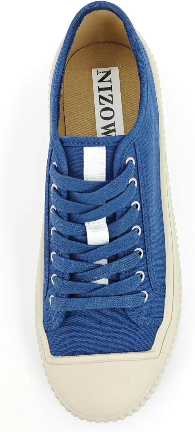 Low Top Fashion Canvas Sneakers for Women, Lace up Casual Walking Shoes