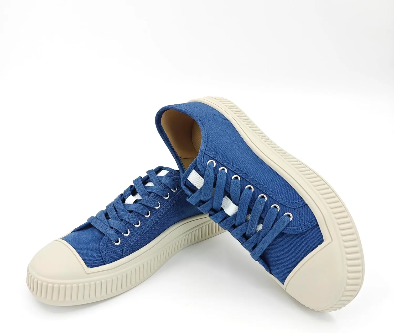 Low Top Fashion Canvas Sneakers for Women, Lace up Casual Walking Shoes