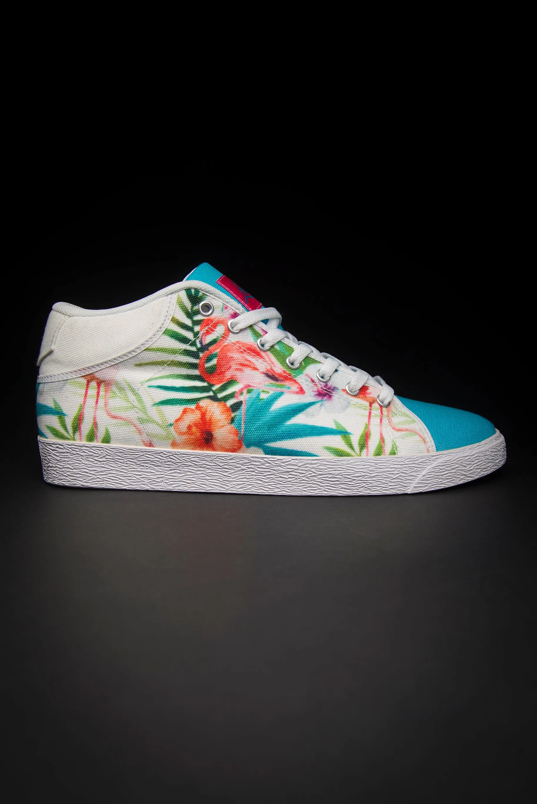 Loyalty Flamingo Watercolor Canvas Mid Top Men's Sneaker