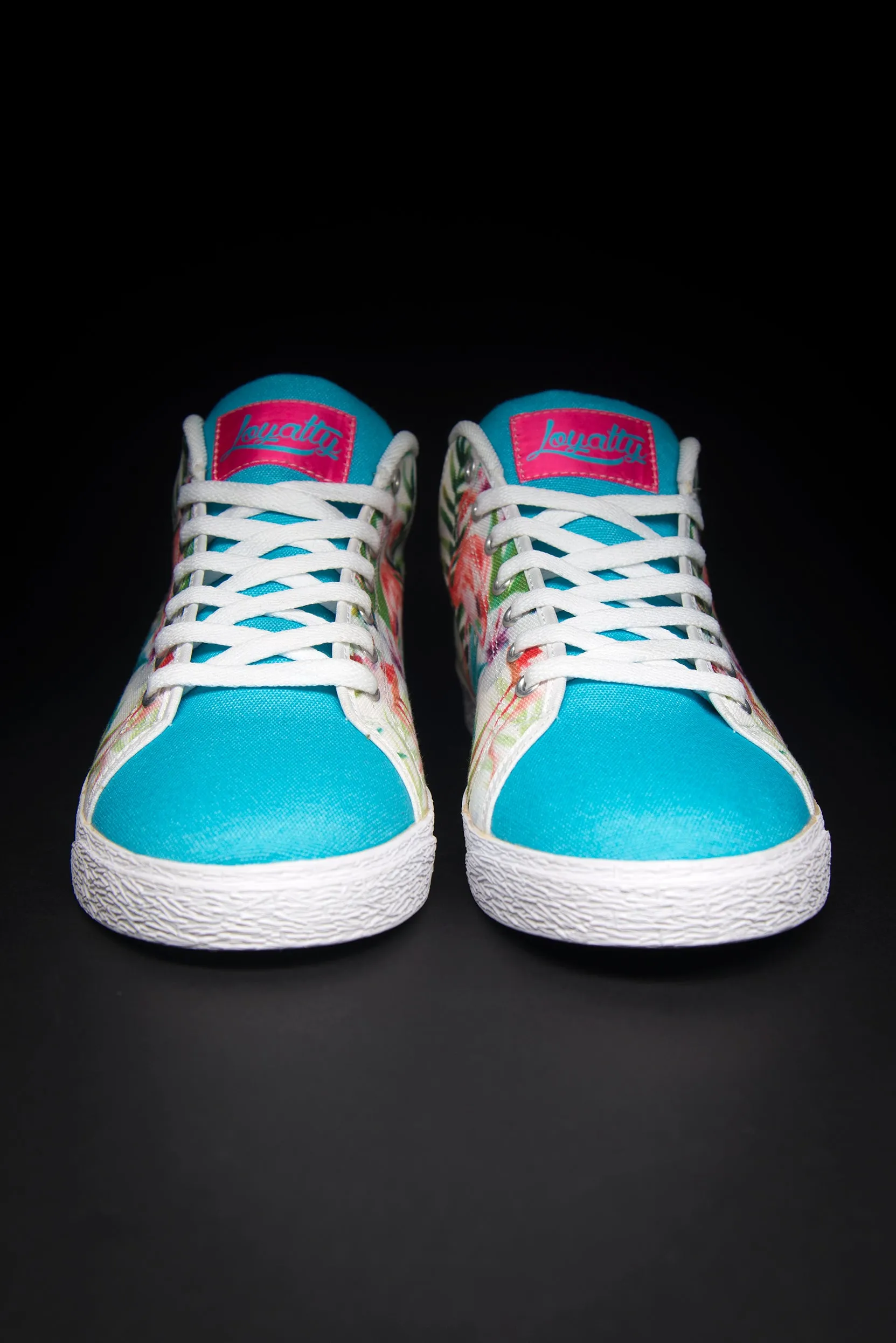 Loyalty Flamingo Watercolor Canvas Mid Top Men's Sneaker