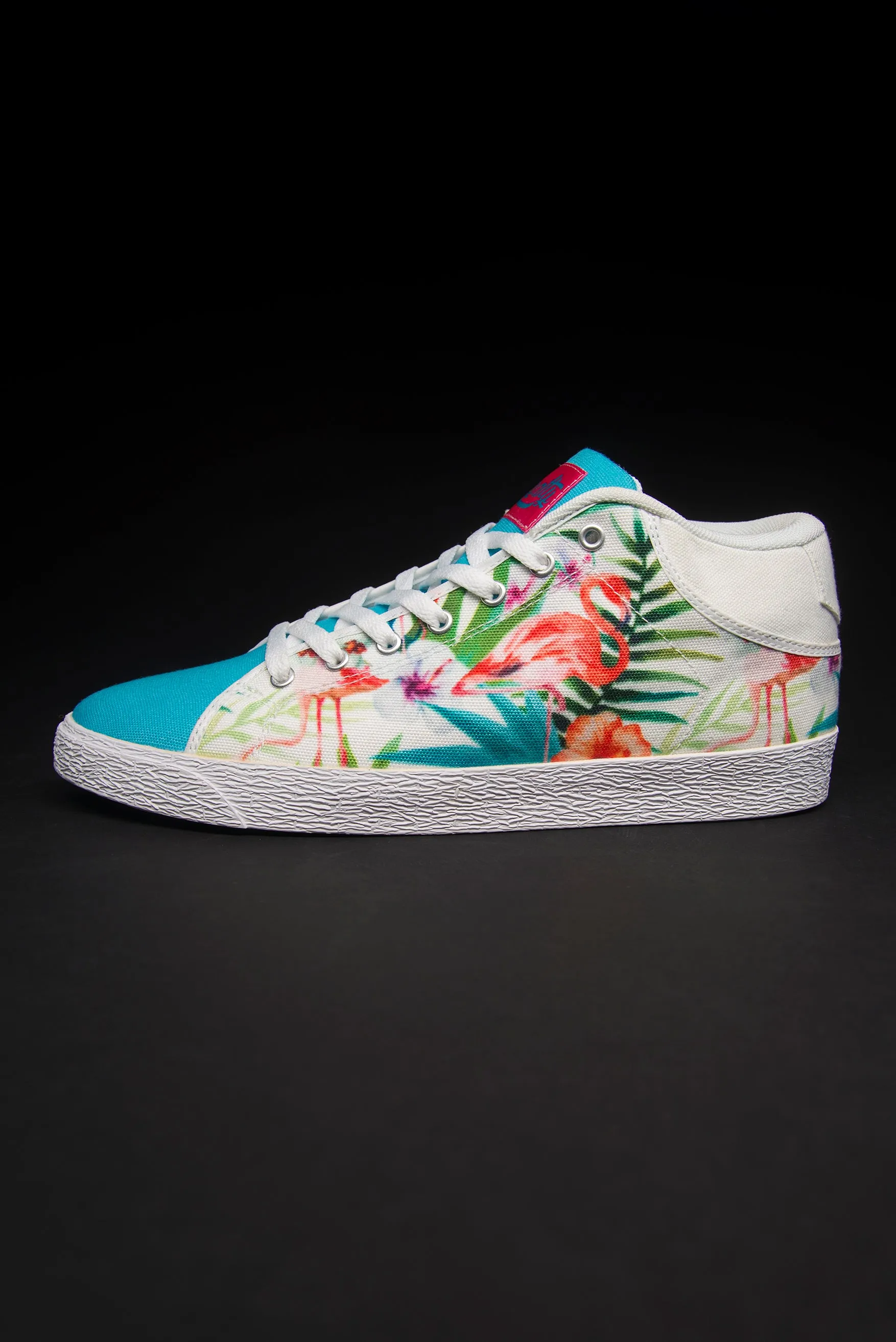Loyalty Flamingo Watercolor Canvas Mid Top Men's Sneaker
