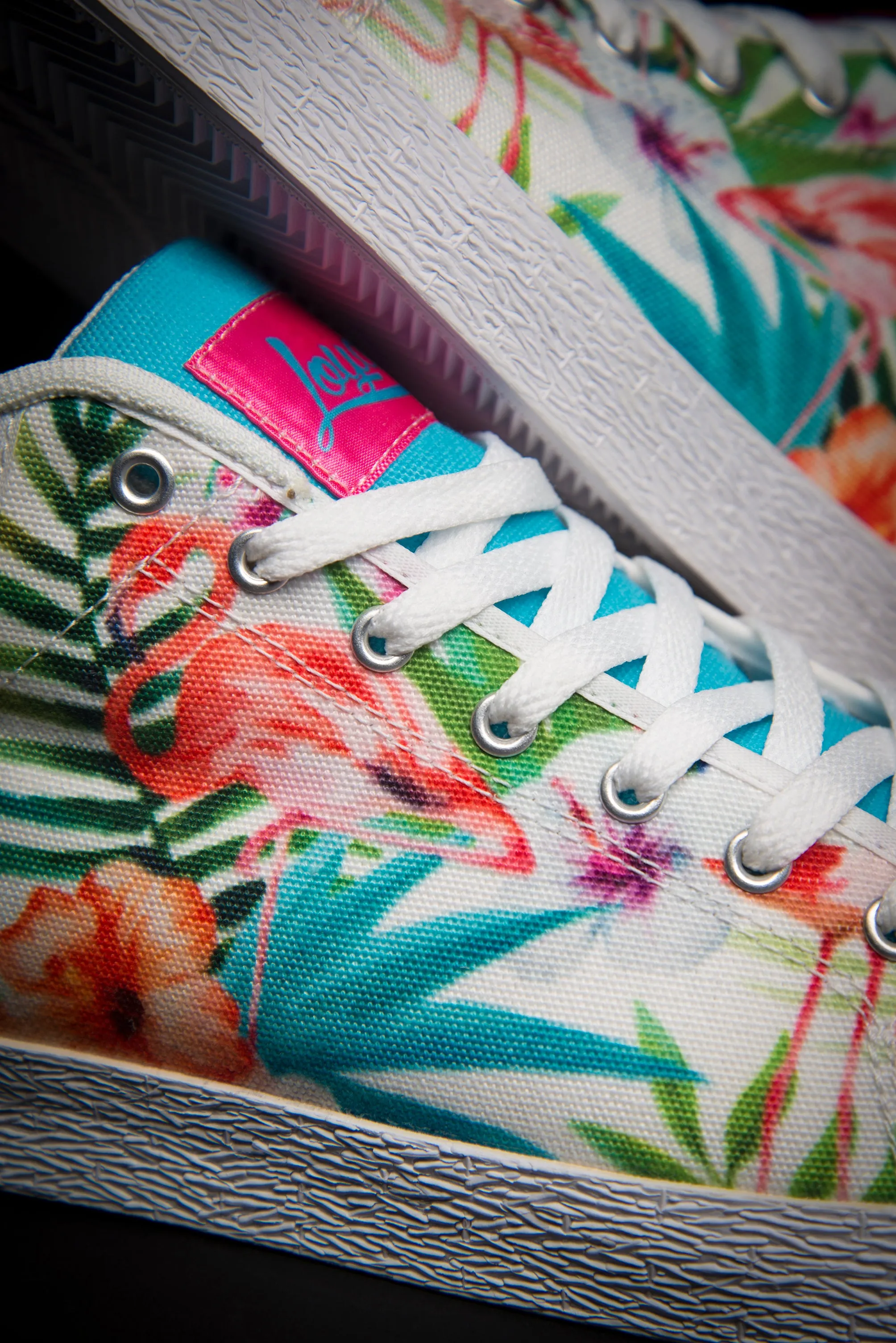 Loyalty Flamingo Watercolor Canvas Mid Top Men's Sneaker