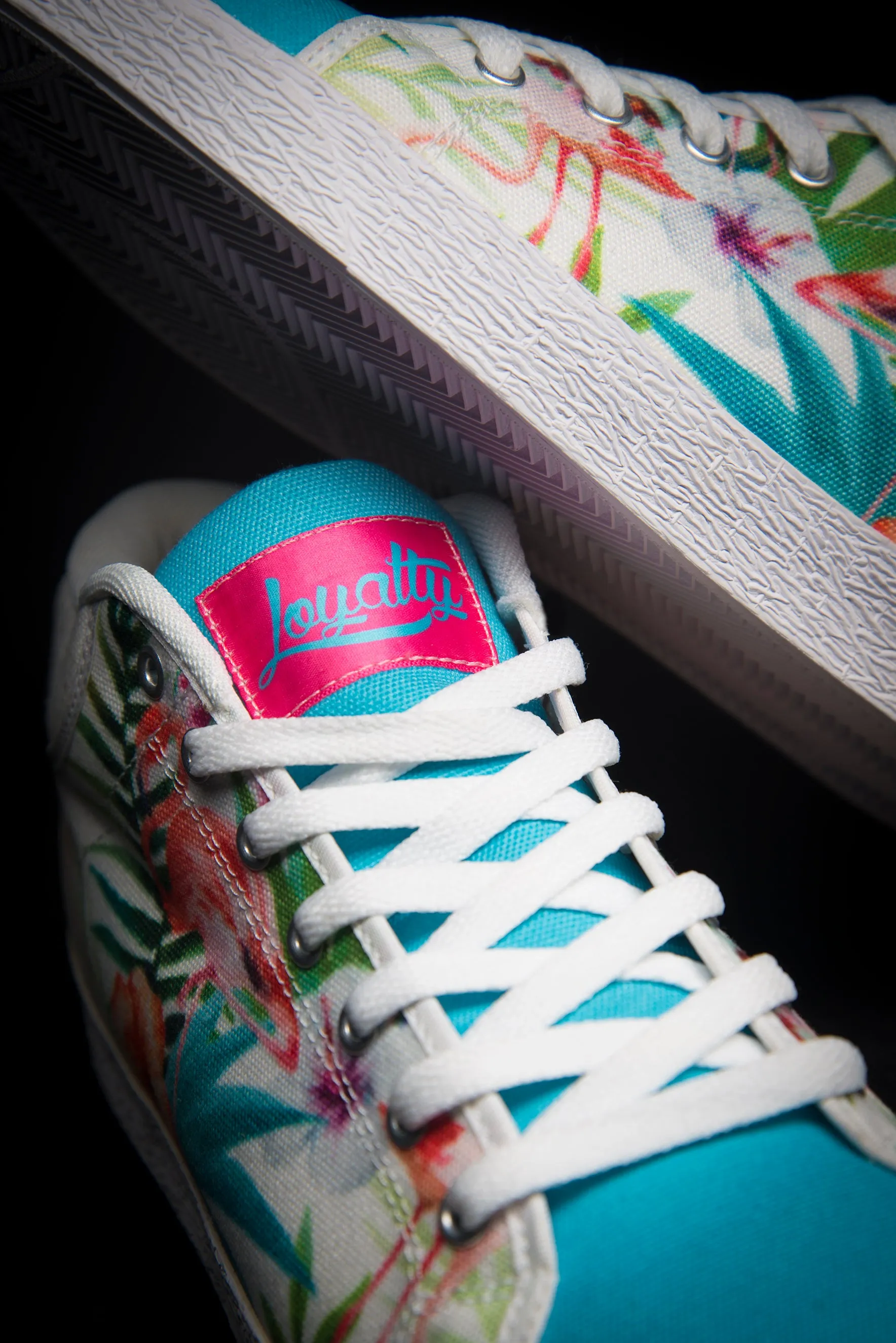 Loyalty Flamingo Watercolor Canvas Mid Top Men's Sneaker