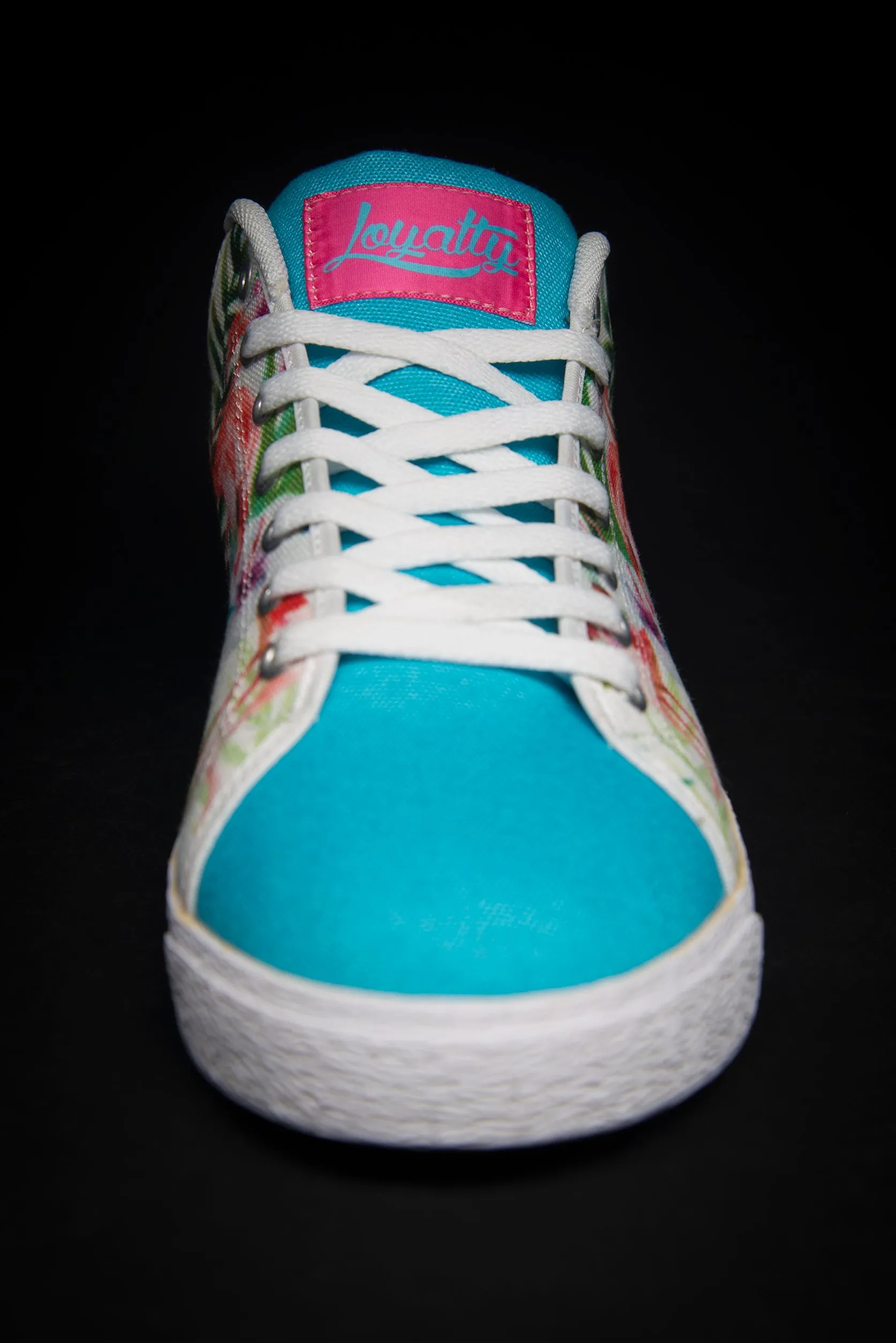Loyalty Flamingo Watercolor Canvas Mid Top Men's Sneaker