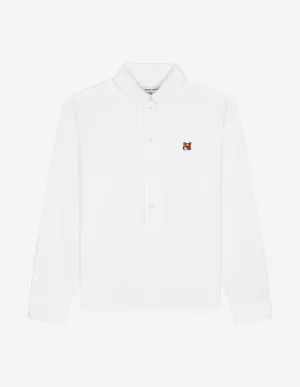 Maison Kitsune Women's Button-Down Classic Shirt With Institutional Fox Head Patch In Oxford White LW00403WC2010 P100