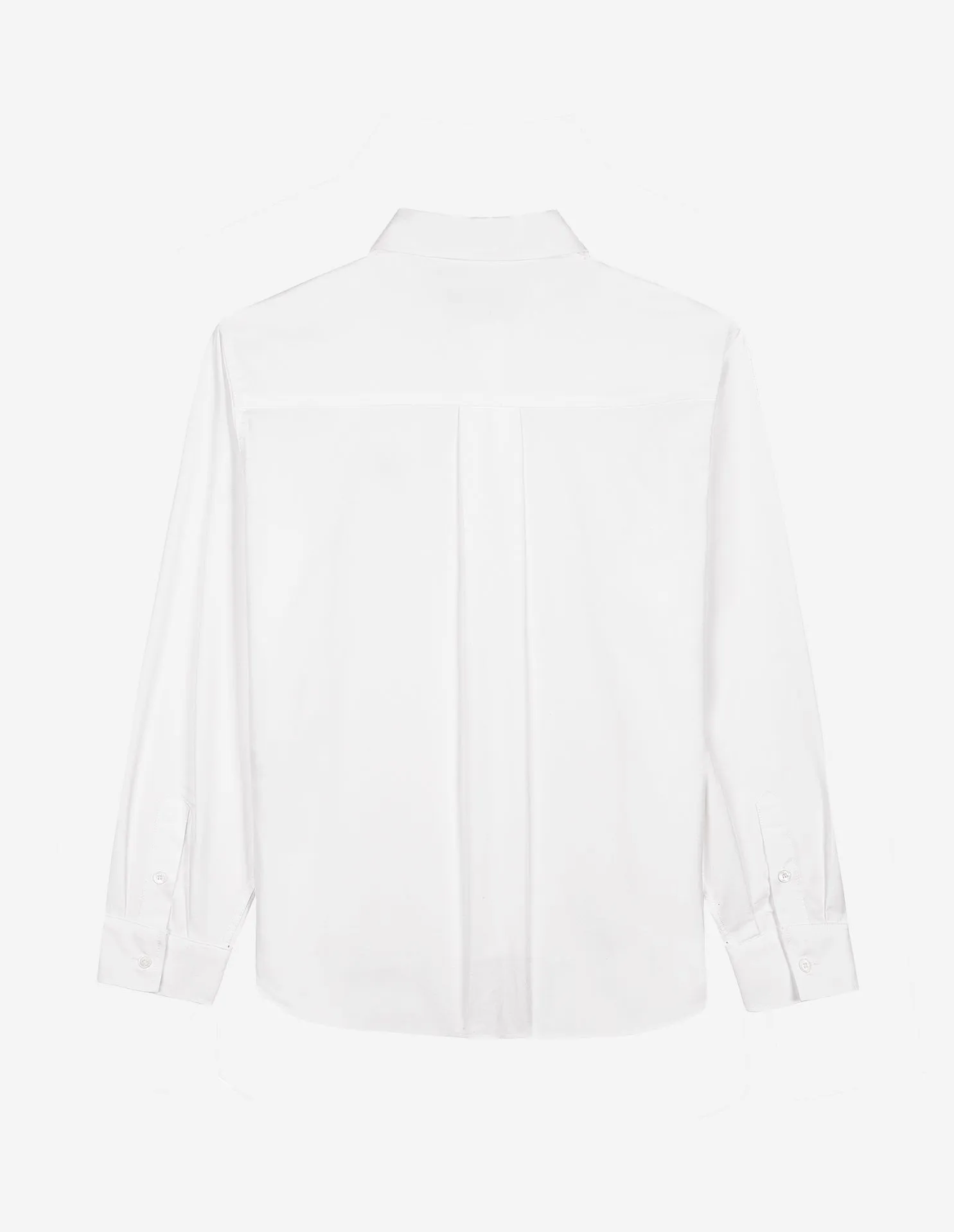 Maison Kitsune Women's Button-Down Classic Shirt With Institutional Fox Head Patch In Oxford White LW00403WC2010 P100