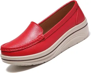 MEBAMY Women's Thick Sole Slip-On Loafers Comfortable Arch Support Casual Thick-Soled Casual Shoes Non-Slip Low-Top Loafers Shoes for Women Black