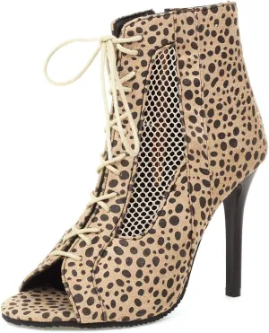 Meefit Women Lace Up Gladiator Sandals Stiletto High Heel Peep Toe Cut Out Sandals