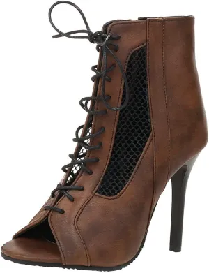 Meefit Women Lace Up Gladiator Sandals Stiletto High Heel Peep Toe Cut Out Sandals