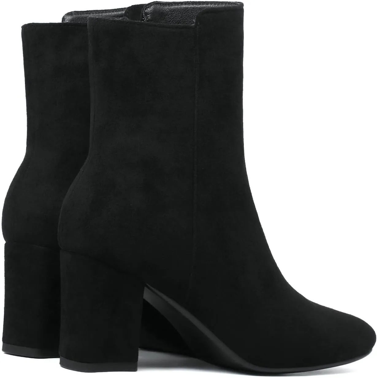 Meefit Women Square Toe GOGO Boots Chunky Heeled Ankle Boots Zipper Winter Block Heel Booties