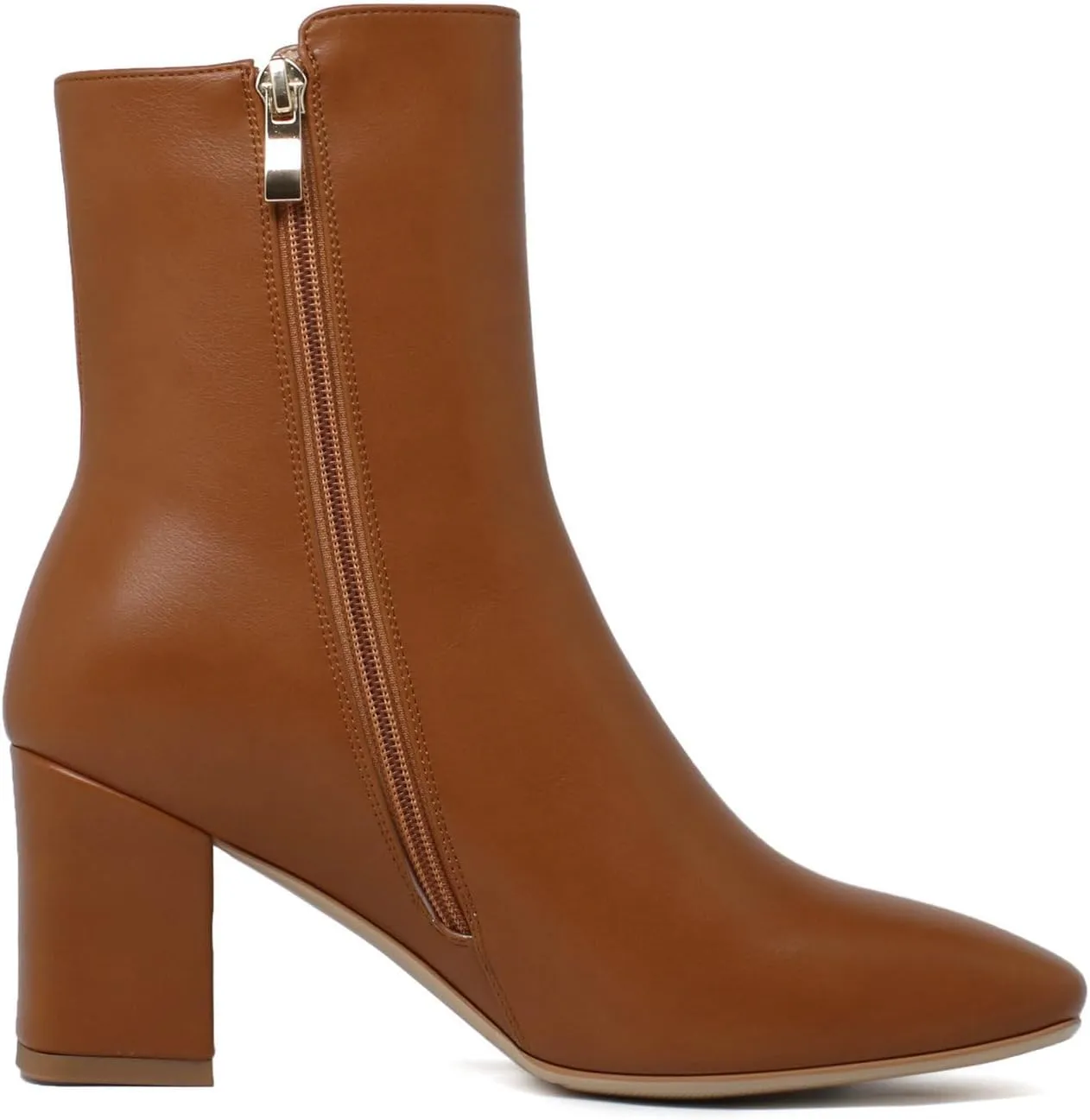 Meefit Women Square Toe GOGO Boots Chunky Heeled Ankle Boots Zipper Winter Block Heel Booties