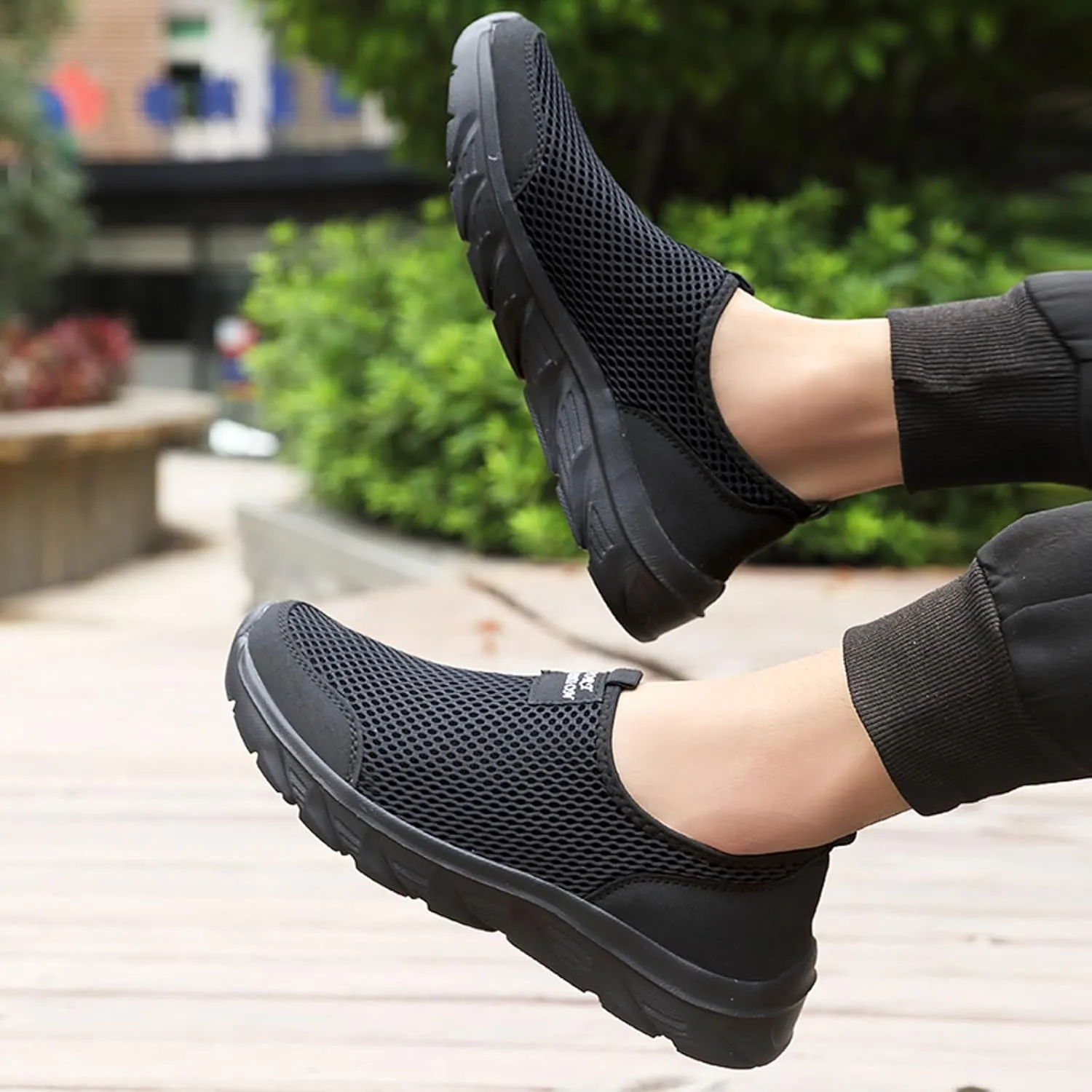 Memory Foam Versatile Shoes for Men Lightweight Breathable Slip On Running Shoe Business Casual Versatile Shoes