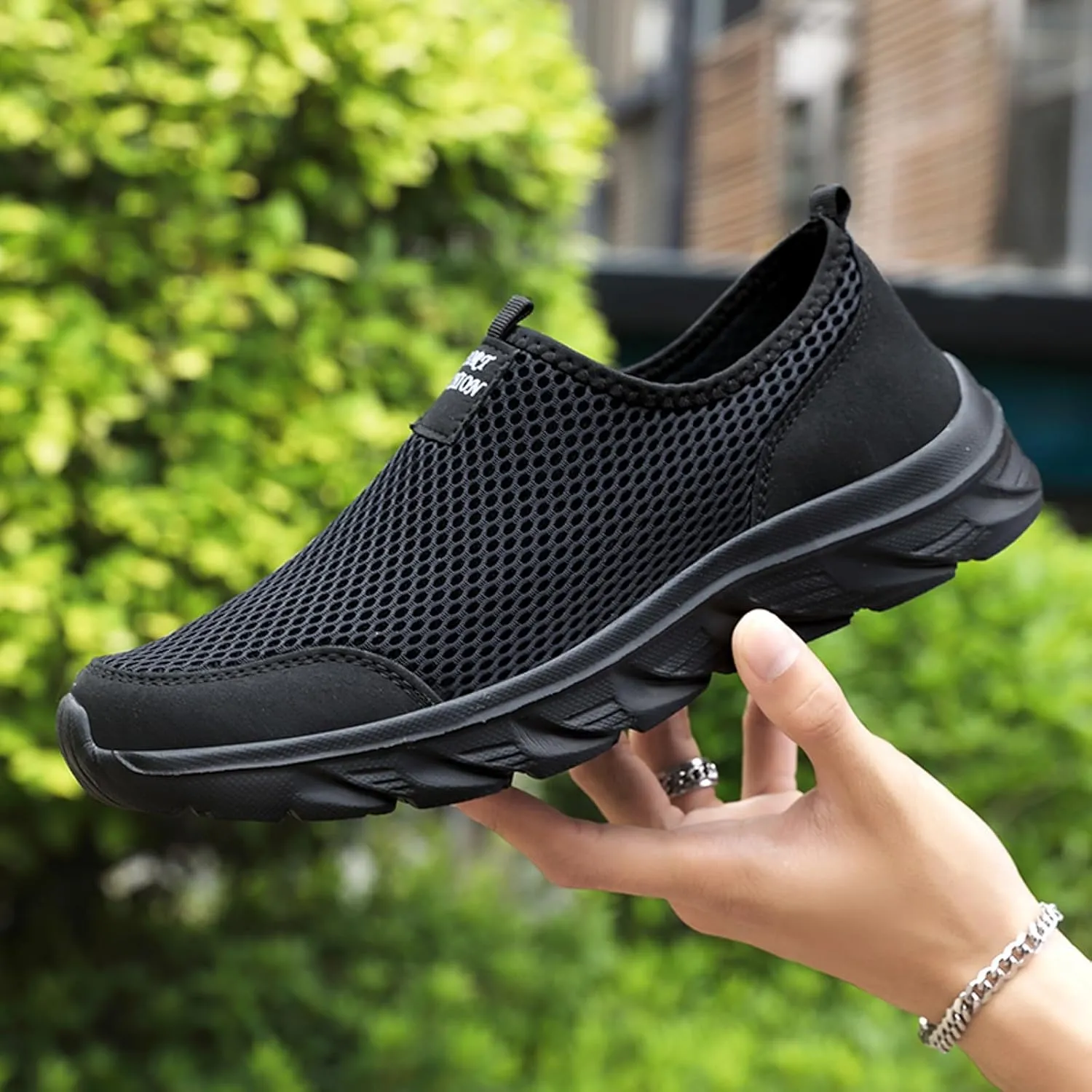 Memory Foam Versatile Shoes for Men Lightweight Breathable Slip On Running Shoe Business Casual Versatile Shoes